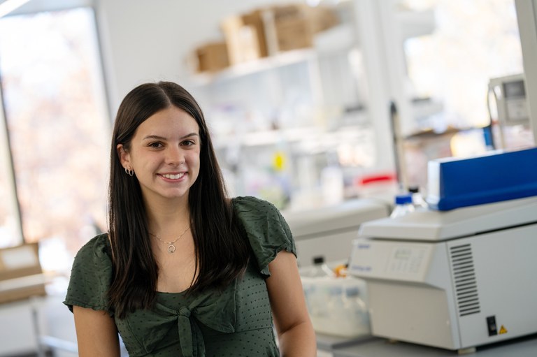 A student in a laboratory.