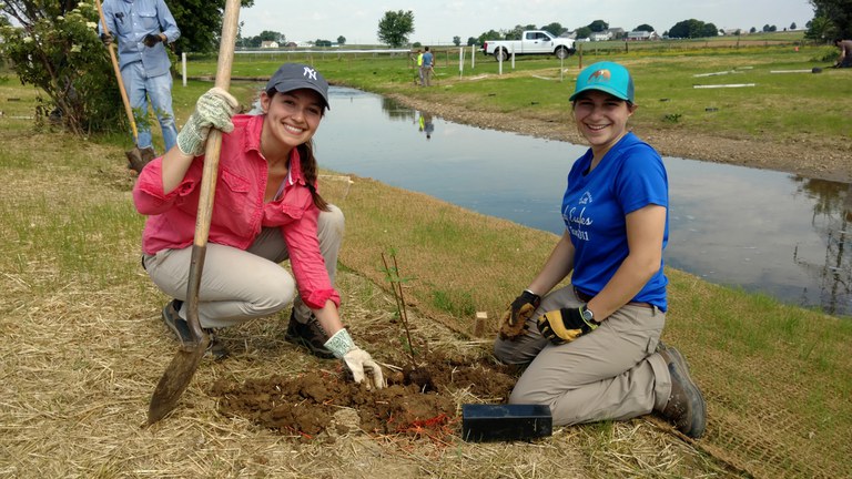AEC Watershed technicians, Jenna Mackley and Sarah Xenophon