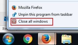 Close all browser windows
