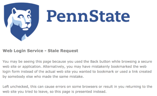 Web Login Service - Stale Request Error