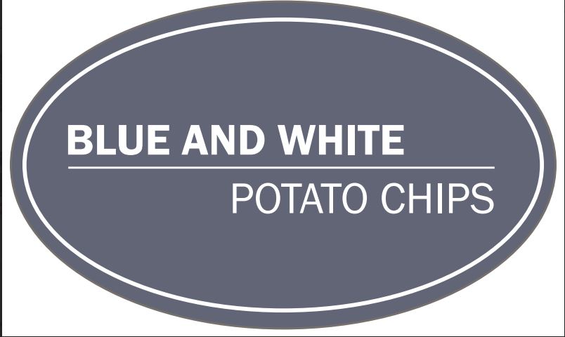 Blue and White Potato Chips