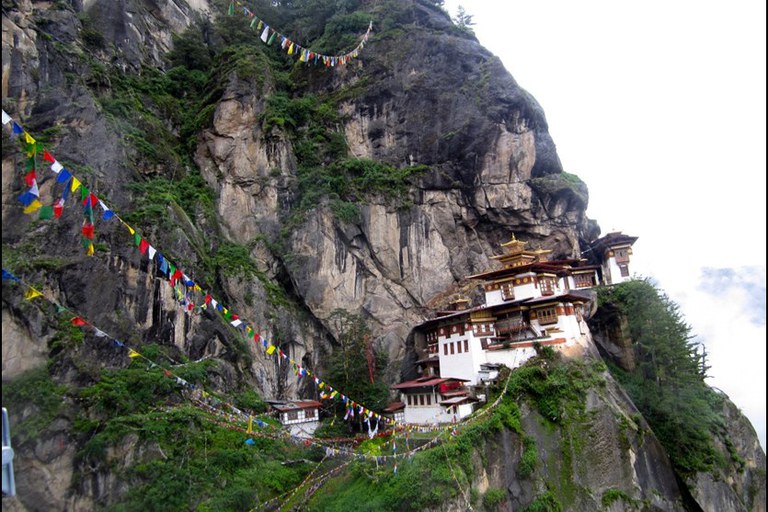 The Tiger's Nest Monastery in Paro, Bhutan; a famous Buddhist site