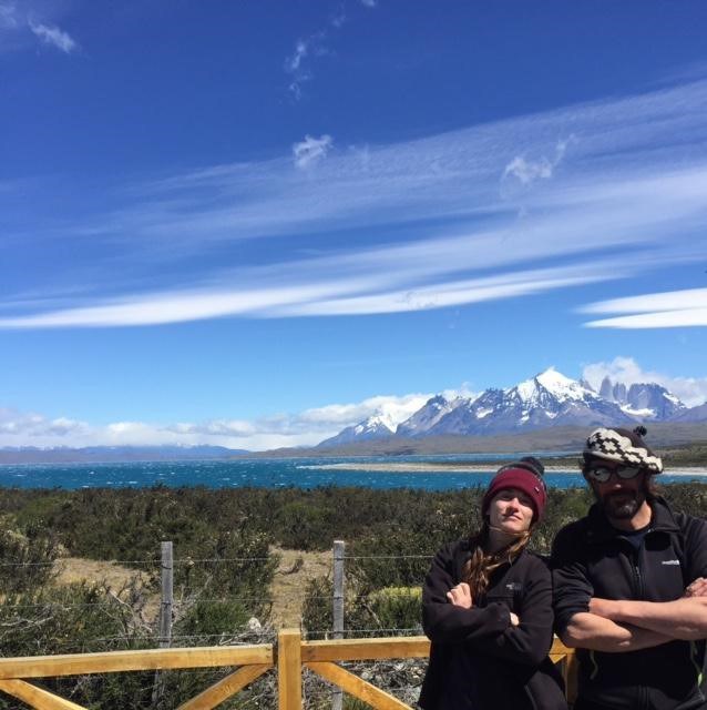 Our guide, Armando and I at the final spot to see the mountains in Torres Del Paine National Park