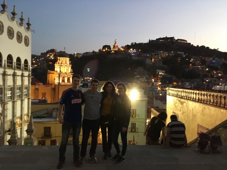 A few of the PSU students and I with our instructor Gail Good at the top of the University of Guanajuato’s stairs