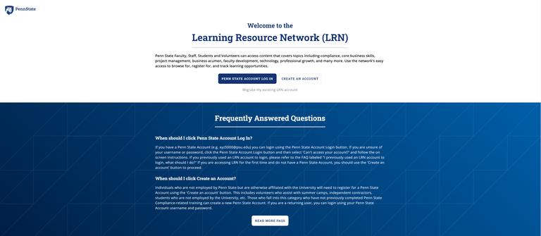 LRN login changes — Information Technologies — Penn State College