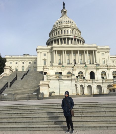 Mattie in front of the nation's Capitol for USApple Young Leaders Program